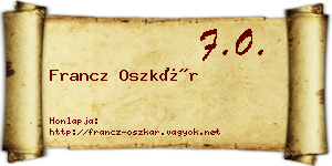 Francz Oszkár névjegykártya